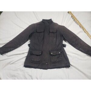 BARBOUR LADIES L1093 UTILITY PARKA LINED BLACK WAXED Jacket UK Small